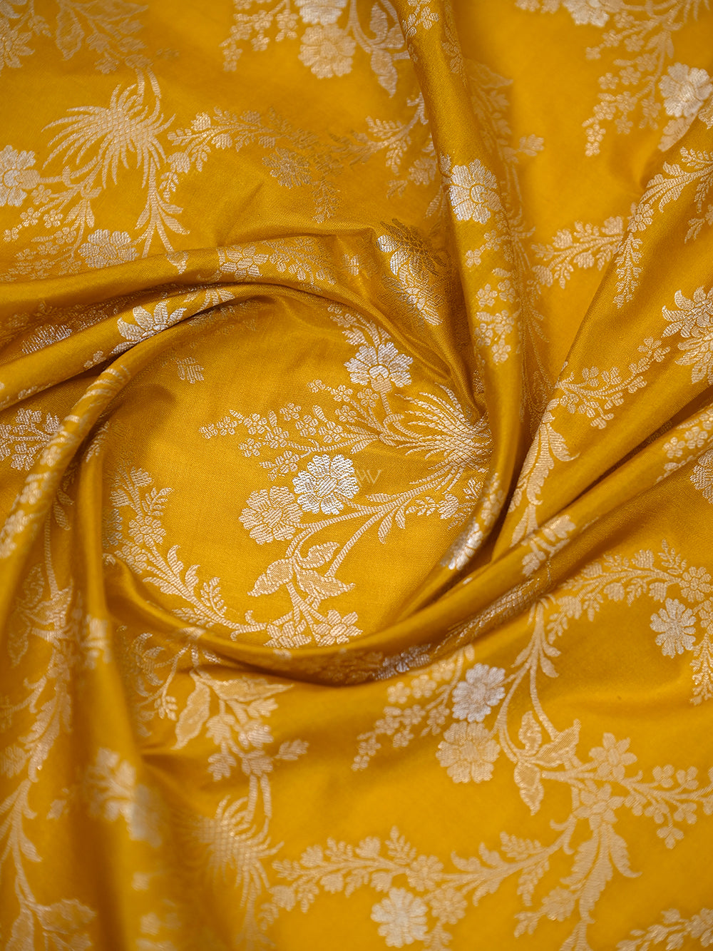 Yellow Jaal Katan Silk Handloom Banarasi Dupatta - Sacred Weaves