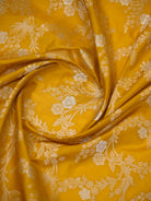 Yellow Jaal Katan Silk Handloom Banarasi Dupatta - Sacred Weaves