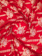 Red Jaal Katan Silk Handloom Banarasi Dupatta - Sacred Weaves