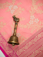 Pastel Pink Jaal Katan Silk Handloom Banarasi Dupatta - Sacred Weaves