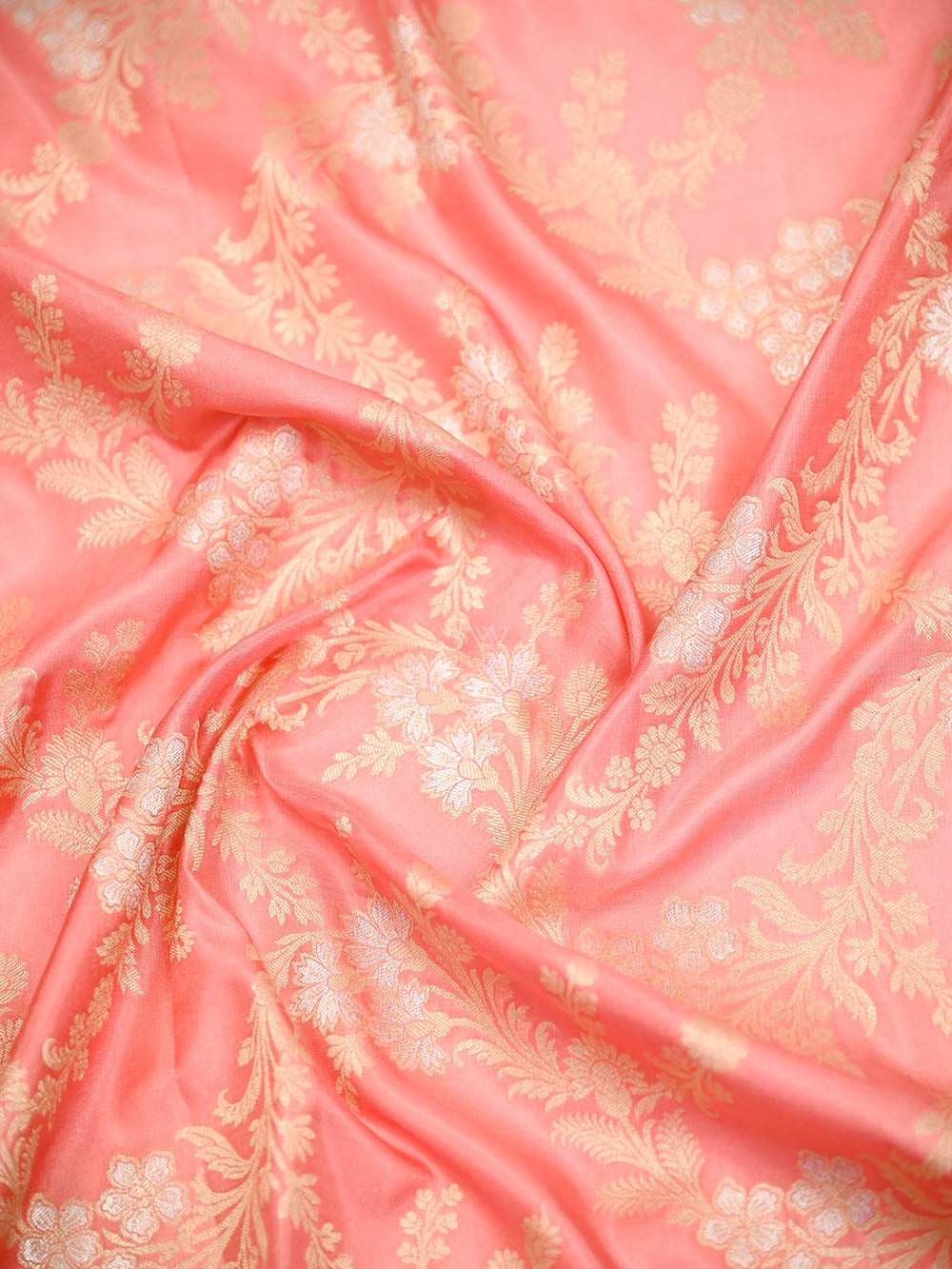 Pastel Pink Jaal Katan Silk Handloom Banarasi Dupatta - Sacred Weaves