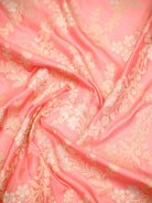 Pastel Pink Jaal Katan Silk Handloom Banarasi Dupatta - Sacred Weaves