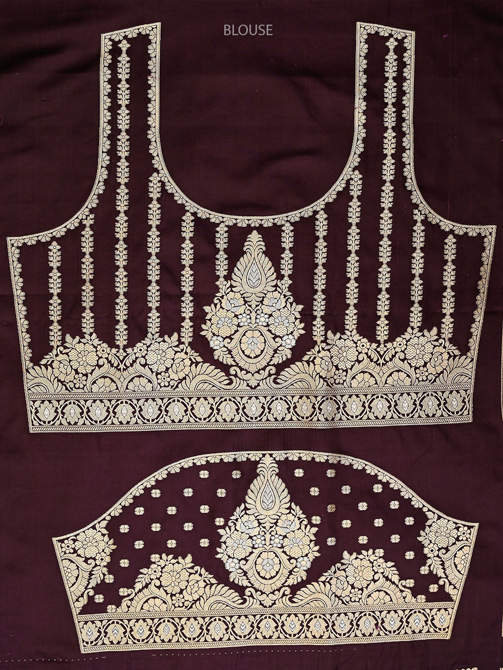 Wine Sona Roopa Satin Silk Handloom Banarasi Lehenga - Sacred Weaves