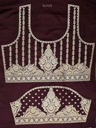 Wine Sona Roopa Satin Silk Handloom Banarasi Lehenga - Sacred Weaves