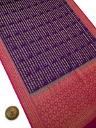 Purple Mantra Khaddi Georgette Handloom Banarasi Saree - Sacred Weaves
