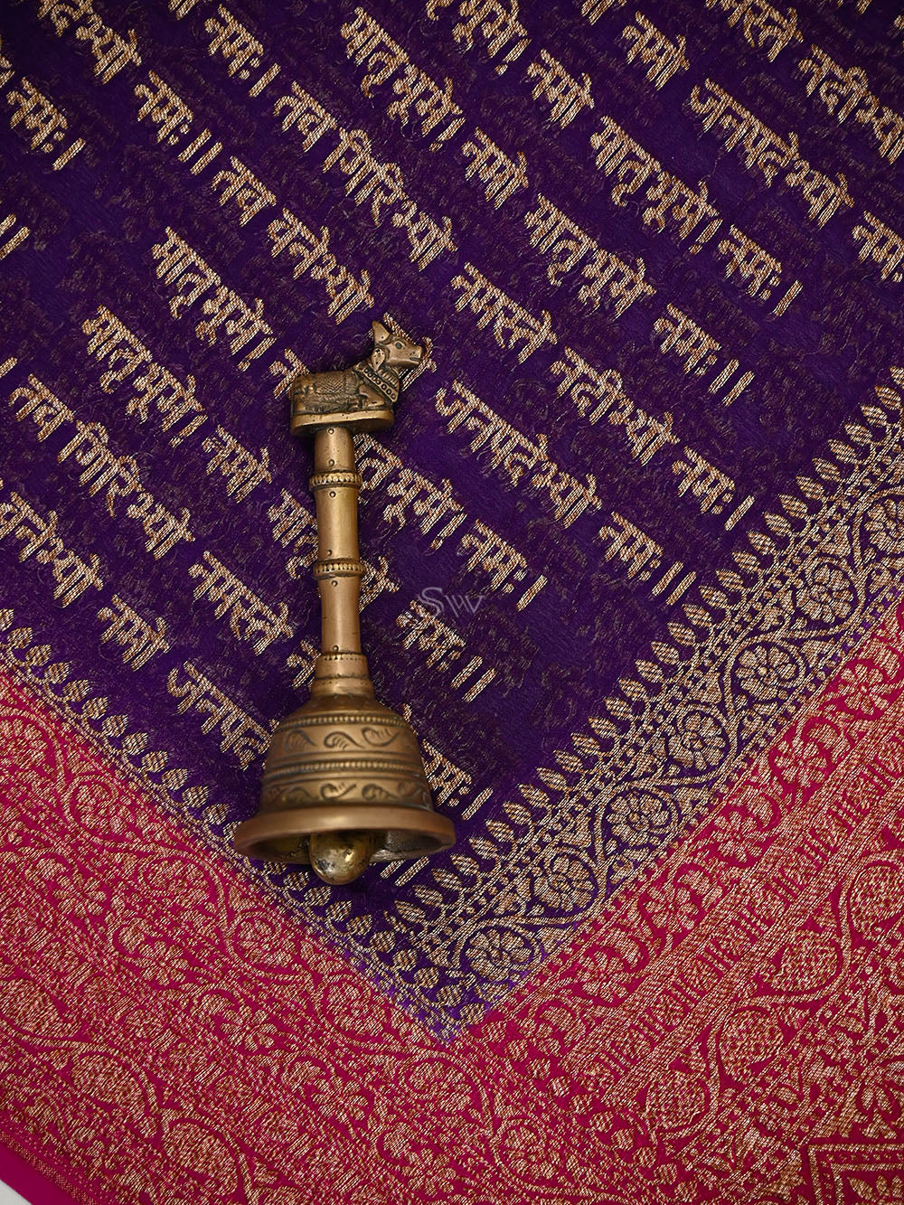 Purple Mantra Khaddi Georgette Handloom Banarasi Saree - Sacred Weaves
