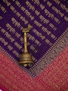 Purple Mantra Khaddi Georgette Handloom Banarasi Saree - Sacred Weaves