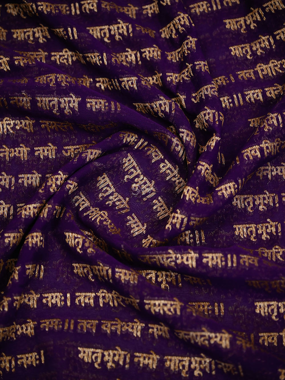 Purple Mantra Khaddi Georgette Handloom Banarasi Saree - Sacred Weaves