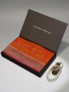 Dark Orange Mantra Khaddi Georgette Handloom Banarasi Saree - Sacred Weaves