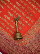 Dark Orange Mantra Khaddi Georgette Handloom Banarasi Saree - Sacred Weaves