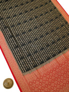 Black Mantra Khaddi Georgette Handloom Banarasi Saree - Sacred Weaves