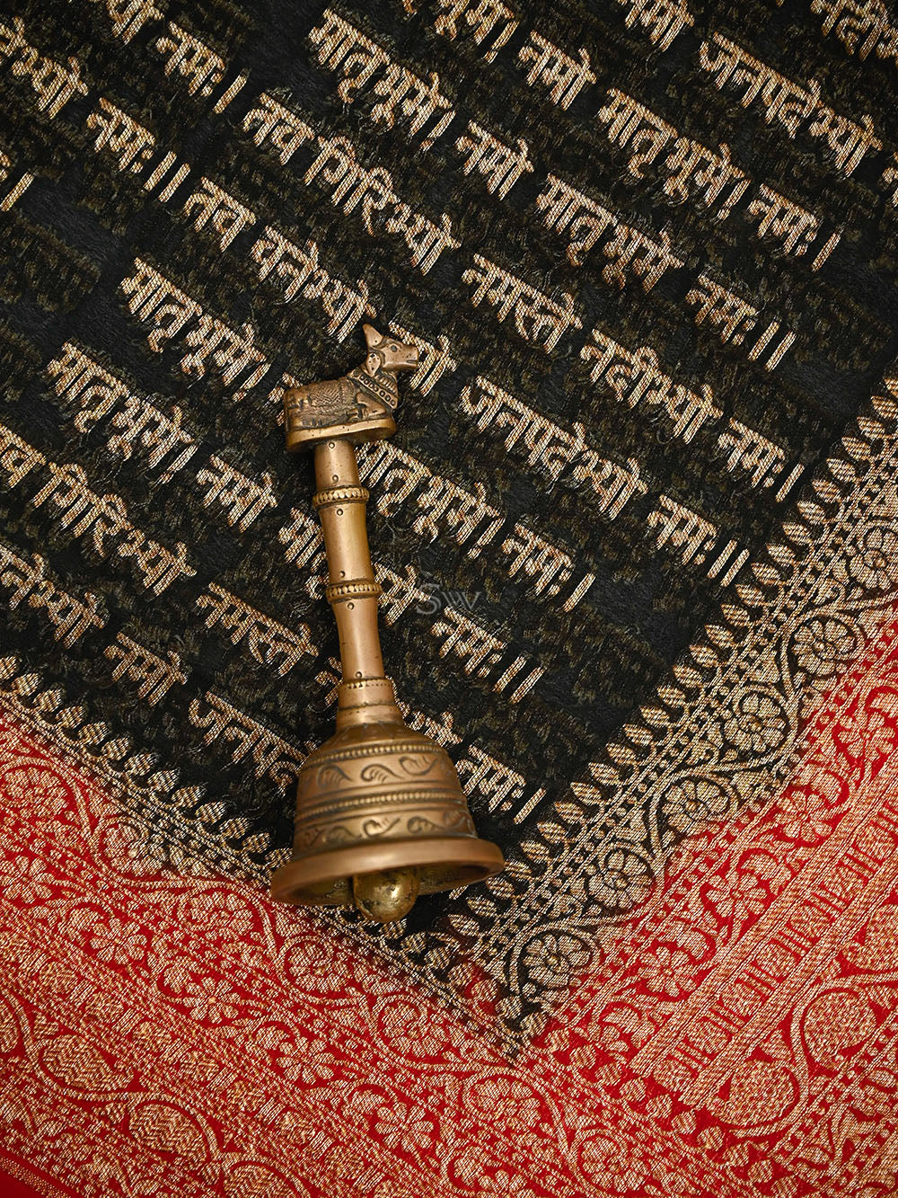 Black Mantra Khaddi Georgette Handloom Banarasi Saree - Sacred Weaves