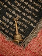 Black Mantra Khaddi Georgette Handloom Banarasi Saree - Sacred Weaves
