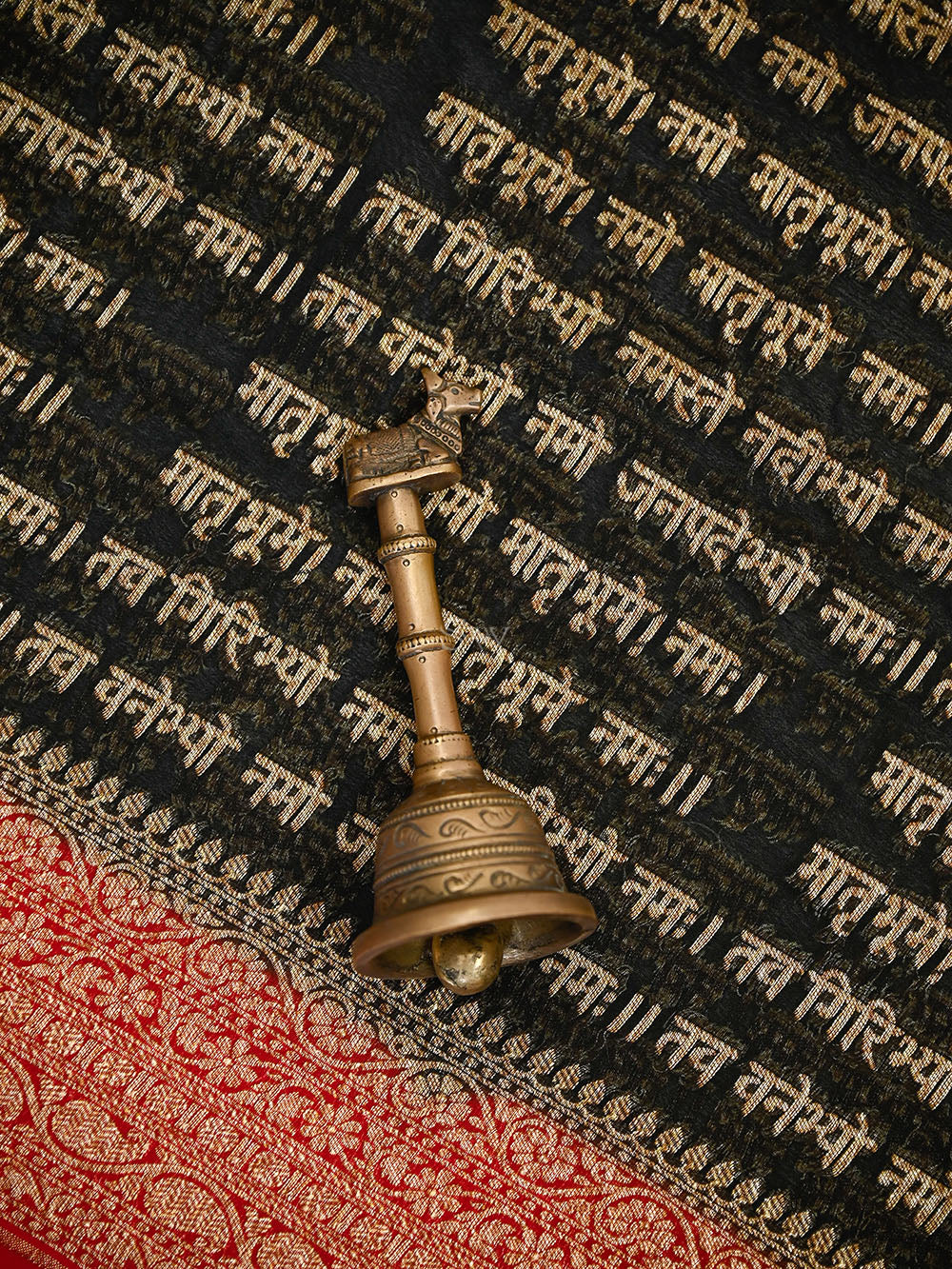 Black Mantra Khaddi Georgette Handloom Banarasi Saree - Sacred Weaves