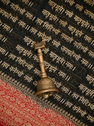 Black Mantra Khaddi Georgette Handloom Banarasi Saree - Sacred Weaves