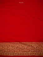 Bottle Green Mantra Khaddi Georgette Handloom Banarasi Saree - Sacred Weaves