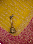 Yellow Mantra Khaddi Georgette Handloom Banarasi Saree - Sacred Weaves