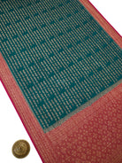 Teal Green Mantra Khaddi Georgette Handloom Banarasi Saree - Sacred Weaves