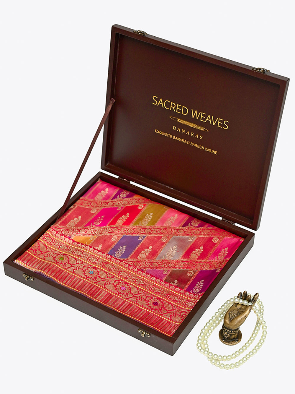 Red Rangkat Katan Silk Handloom Banarasi Dupatta - Sacred Weaves
