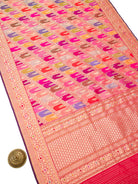 Red Rangkat Katan Silk Handloom Banarasi Dupatta - Sacred Weaves