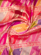 Red Rangkat Katan Silk Handloom Banarasi Dupatta - Sacred Weaves