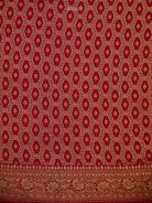 Mustard Red Plain Crepe Silk Handloom Banarasi Saree - Sacred Weaves