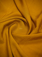 Mustard Red Plain Crepe Silk Handloom Banarasi Saree - Sacred Weaves