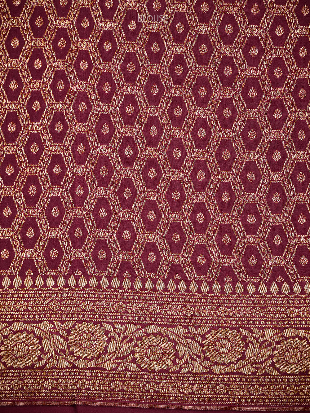 Olive Green Plain Crepe Silk Handloom Banarasi Saree - Sacred Weaves