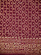 Olive Green Plain Crepe Silk Handloom Banarasi Saree - Sacred Weaves
