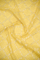 Yellow Booti Khaddi Georgette Handloom Banarasi Suit - Sacred Weaves