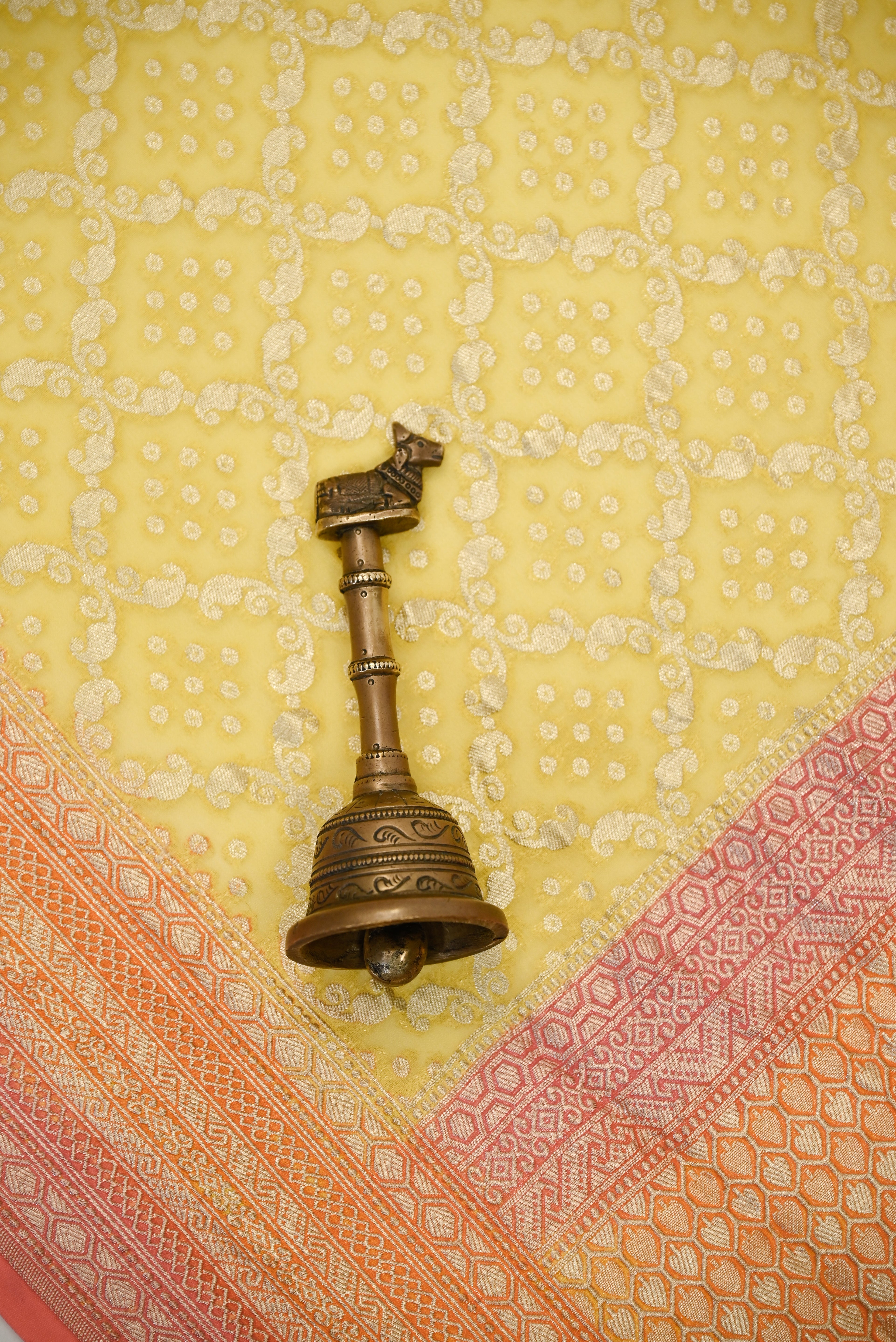 Yellow Booti Khaddi Georgette Handloom Banarasi Suit - Sacred Weaves