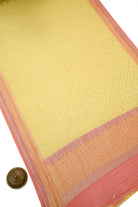 Yellow Booti Khaddi Georgette Handloom Banarasi Suit - Sacred Weaves