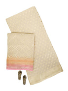 Cream Booti Khaddi Georgette Handloom Banarasi Suit - Sacred Weaves