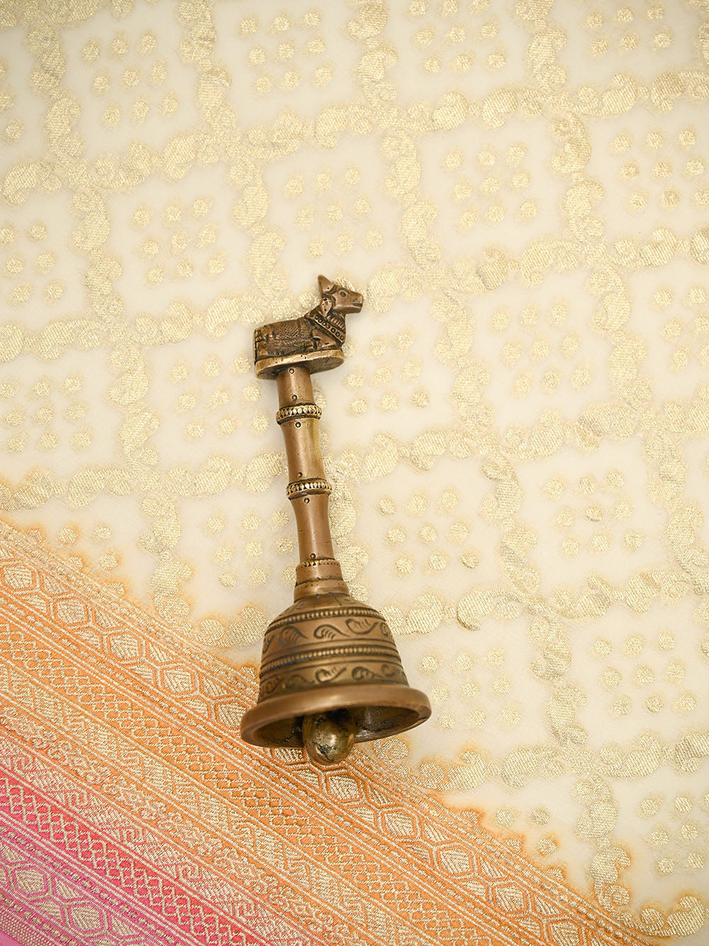 Cream Booti Khaddi Georgette Handloom Banarasi Suit - Sacred Weaves