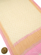 Cream Booti Khaddi Georgette Handloom Banarasi Suit - Sacred Weaves