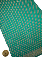 Teal Green Booti Crepe Silk Handloom Banarasi Suit - Sacred Weaves