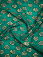 Teal Green Booti Crepe Silk Handloom Banarasi Suit - Sacred Weaves
