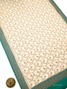 Teal Green Booti Crepe Silk Handloom Banarasi Suit - Sacred Weaves