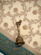 Teal Green Booti Crepe Silk Handloom Banarasi Suit - Sacred Weaves