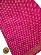 Dark Pink Booti Crepe Silk Handloom Banarasi Suit - Sacred Weaves