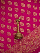 Dark Pink Booti Crepe Silk Handloom Banarasi Suit - Sacred Weaves