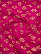 Dark Pink Booti Crepe Silk Handloom Banarasi Suit - Sacred Weaves