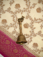 Dark Pink Booti Crepe Silk Handloom Banarasi Suit - Sacred Weaves