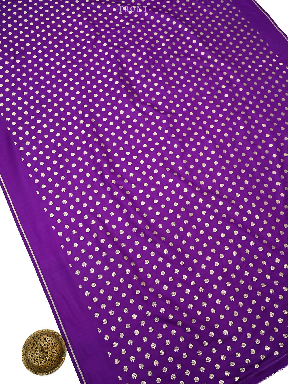 Purple Booti Katan Silk Handloom Banarasi Suit - Sacred Weaves