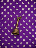 Purple Booti Katan Silk Handloom Banarasi Suit - Sacred Weaves