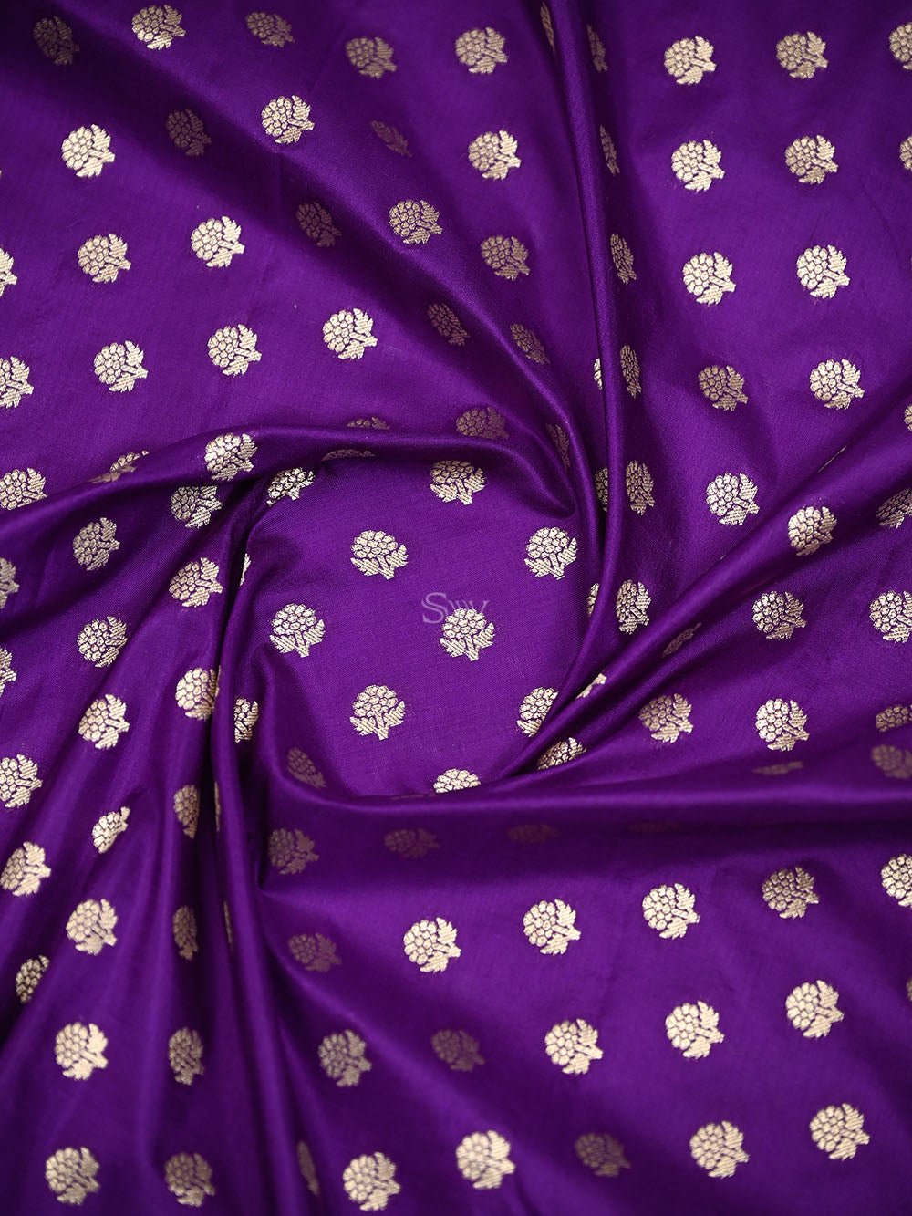 Purple Booti Katan Silk Handloom Banarasi Suit - Sacred Weaves