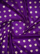 Purple Booti Katan Silk Handloom Banarasi Suit - Sacred Weaves