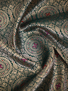 Bottle Green Meenakari Silk Zari Brocade Handloom Banarasi Saree - Sacred Weaves