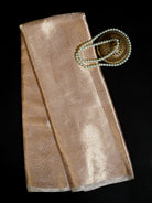 Beige Tissue Brocade Handloom Banarasi Saree - Sacred Weaves