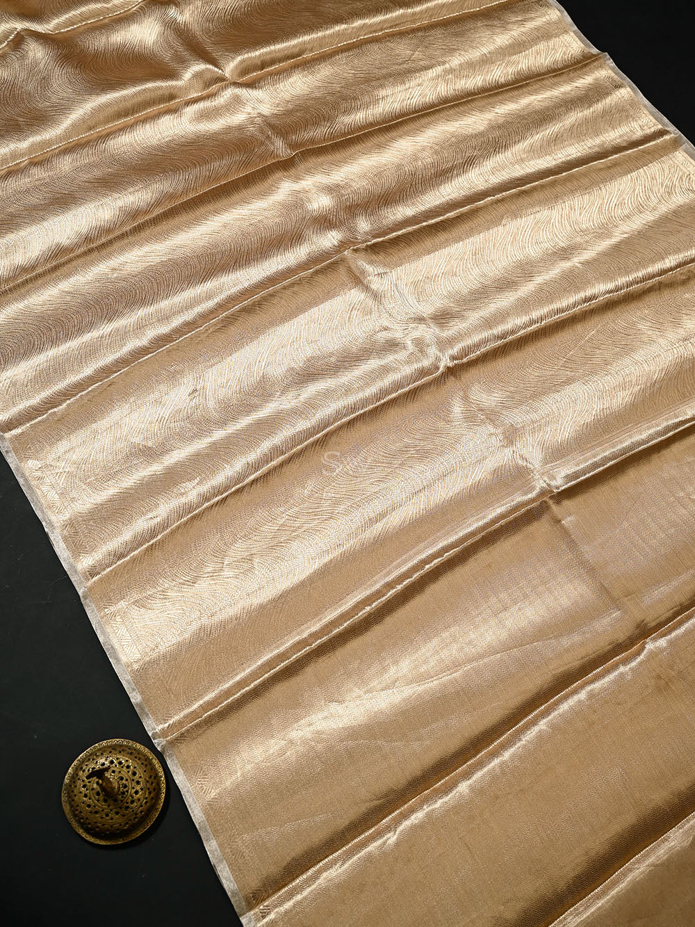 Beige Tissue Brocade Handloom Banarasi Saree - Sacred Weaves
